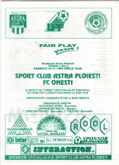 Program meci fotbal ASTRA Ploiesti - FC ONESTI 14.11.1998 foto