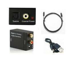 Convertor / adaptor semnal audio optic toslink digital-analog / RCA foto