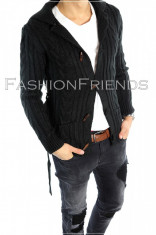 Pulover tip ZARA negru - pulover barbati - pulover slim fit - cod 5675 foto