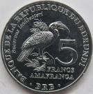 Burundi 5 Franci 2014 - (Bucorvus leadbeateri) Aluminu, 26 mm, KM-New UNC !!! foto