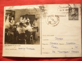 Carte Postala cu Pionieri - Cercul Navomodele ,circulat 1956, Circulata, Printata