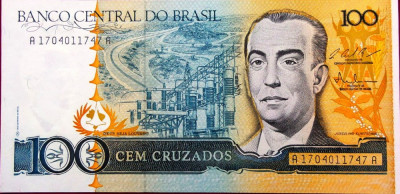 Bancnota 100 CRUZADOS - BRAZILIA, 1987 * Cod 781 = UNC foto