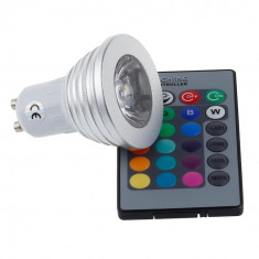 Bec LED RGB telecomanda lumina ambientala colorata 4W foto