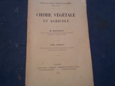 CHIMIE VEGETALE ET AGRICOLE M BERTHELOT foto