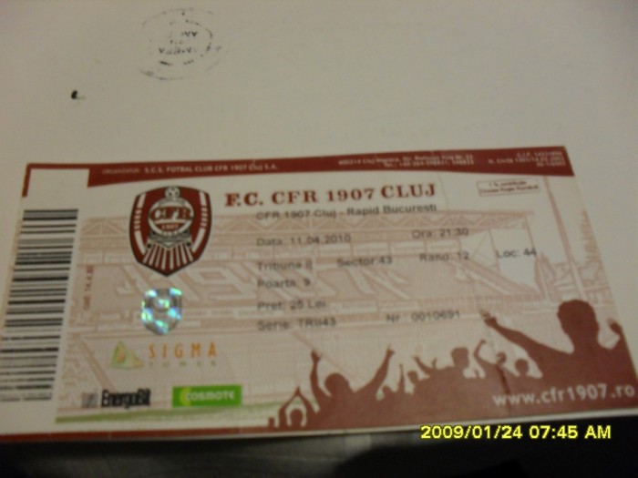 Bilet CFR Cluj - Rapid