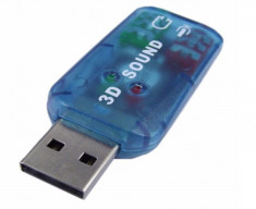 Placa sunet pe USB 2.0, 3D Audio USB Sound Card Adapter Virtual 5.1 ch foto