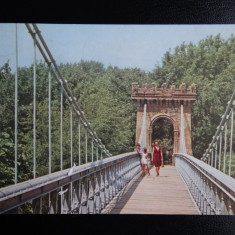SEPT15-Vedere/Carte postala-Craiova-Podul suspendat din Parcul poporului