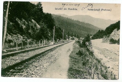 2127 - Prahova, VALEA LARGA, train on railway - old postcard - used 1905 foto