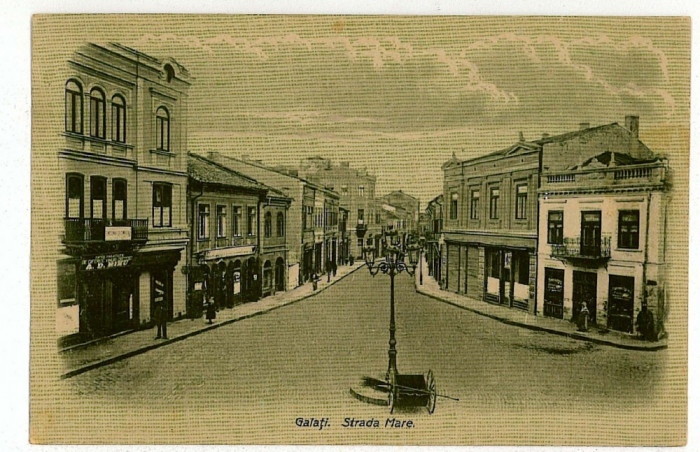 3163 - GALATI, str. Mare, Market, Romania - old postcard - unused