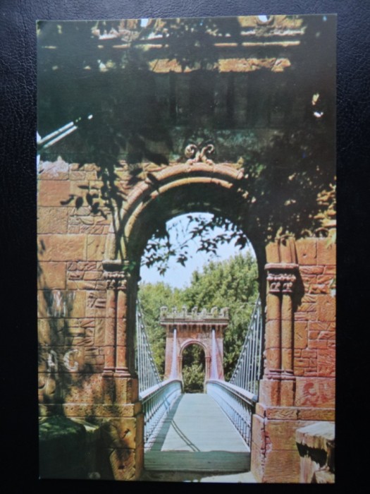 SEPT15-Vedere/Carte postala-Craiova-Podul suspendat din Parcul poporului