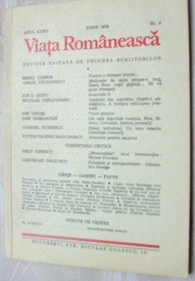 VIATA ROMANEASCA,6/1979:Virgil Teodorescu/Ion D. Sarbu/Victor Valeriu Martinescu foto