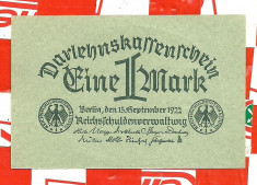 Bancnota 1 marka 1922 UNC foto