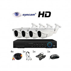 Kit supraveghere AHD cu 4 camere si DVR Eyecam EC-AHDKIT5007 foto