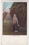256 - ETHNIC woman, port popular - old postcard - unused