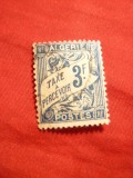 *Timbru Taxe Algeria-Colonie Franceza 1927- 3 Fr.albastru, stamp., Stampilat