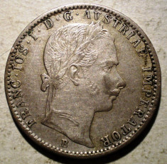 F.658 AUSTRIA FRANZ JOSEPH 1/4 FLORIN 1859 B ARGINT 5,3g foto