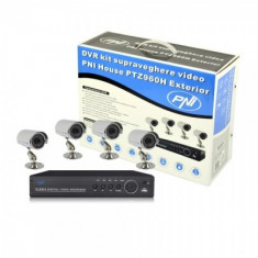 Kit supraveghere 4 camere cu DVR si HDD 1TB PNI PTZ960H1TB foto