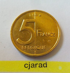 Moneda 5 Franci - Belgia 1994 *cod 1230 XF / A.UNC foto