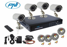 Kit supraveghere 4 camere cu DVR si HDD 1TB PNI PTZ81TB foto