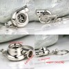 Breloc turbina metal argintiu aspect lucios + cutie simpla cadou
