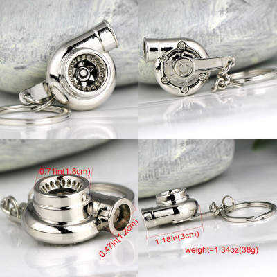 Breloc turbina metal argintiu aspect lucios + cutie simpla cadou foto