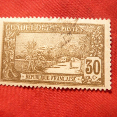 Timbru 30C 1905 Guadelupa Colonie Franceza , negru , stampilat