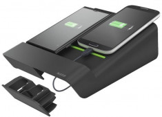 Duo-incarcator de birou LEITZ Complete, pentru 2 smartphone-uri sau o tableta PC - negru foto