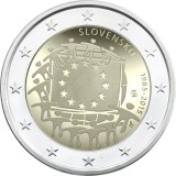 SLOVACIA 2 euro comemorativ 2015 - drapel European, UNC, Europa, Cupru-Nichel