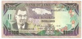 JAMAICA 100 DOLLARS DOLARI 1992 F