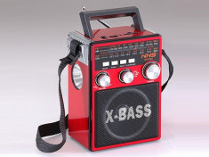 Boxa portabila cu radio SD/USB aux X-BASS lanterna si acumulator NS-206U foto