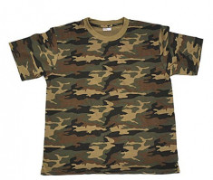 Tricou barbati camuflaj militar - woodland foto