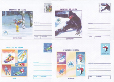bnk fil Lot 10 intreguri postale 2001 - Sporturi de iarna foto