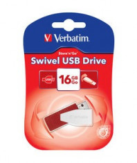 STICK USB VERBATIM STORE&amp;amp;#039;N&amp;amp;#039;GO SWIVEL 16GB RED 49814 foto