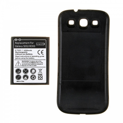 Baterie extins 4500mAh cu capac negru marit Samsung Galaxy S3 i9300 foto