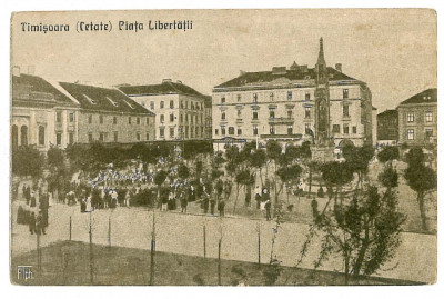 3171 - TIMISOARA, Libertatii Market - old postcard - used - 1922 foto