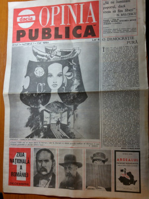 ziarul opinia publica anul 1 nr. 1 mai 1990 foto