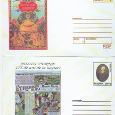 bnk fil Lot 2 intreguri postale 2003 - Jules Verne 175 ani de la nastere