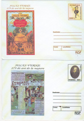 bnk fil Lot 2 intreguri postale 2003 - Jules Verne 175 ani de la nastere foto