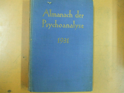 Psihanaliza almanah Viena 1931 Internationaler Psychoanalitischer Verlag Wien foto