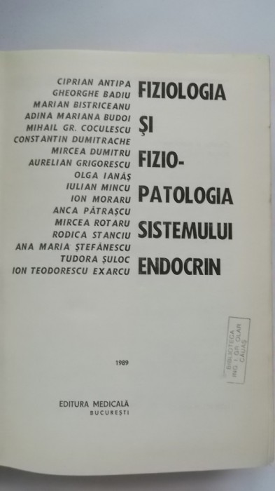 I. Teodorescu Exarcu, s.a. - Fiziologia si fiziopatologia sistemului endocrin