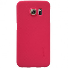 Pachet carcasa protectie spate din plastic + folie ecran pentru Samsung Galaxy S6 Edge, rosie foto