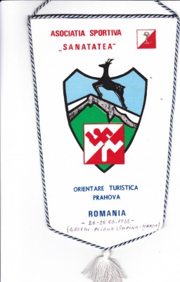 Fanion AS &amp;quot;SANATATEA&amp;quot; - Orientare Turistica Prahova 1988 foto