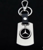 Breloc nou argintiu detaliu piele eco pentru Mercedes + ambalaj cadou