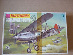 Macheta avion biplan Hawker Fury Fighter Model Kit by MATCHBOX (Original!!!) foto