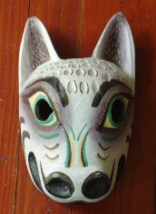Masca deosebita din lemn pictata manual / sculptata - model deosebit de animal foto