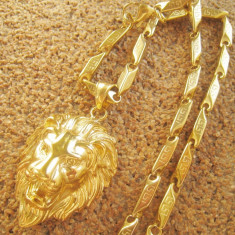 Lant medalion inox placat LION = 60 ron
