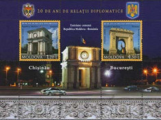 MOLDOVA 2011, Aniversari - relatii diplomatice cu Romania, bloc neuzat, MNH foto