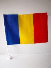 STEAG tricolor ROMANIA steag AUTO cu suport RO7 foto