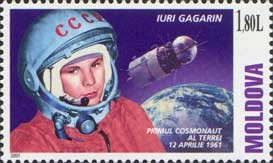 MOLDOVA 2001, Aniversari, Cosmos, Iuri Gagarin, serie neuzată, MNH foto