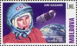 MOLDOVA 2001, Aniversari, Cosmos, Iuri Gagarin, serie neuzată, MNH